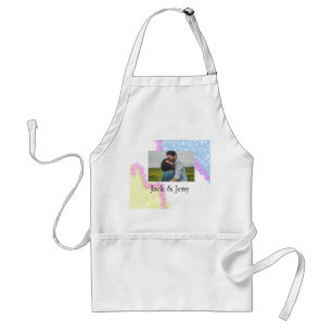 Simple minimal colorful glitter add name photo ima adult apron