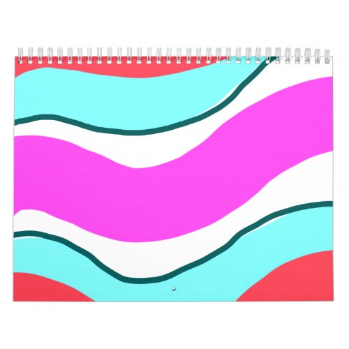 simple minimal colorful red custom personalized th calendar