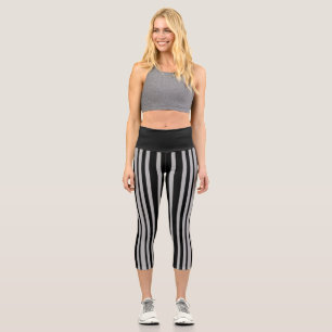 Simple minimal colorful stripes purple green custo capri leggings