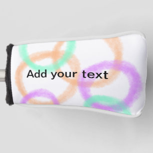 Simple minimal colorful watercolor circle balls t golf head cover