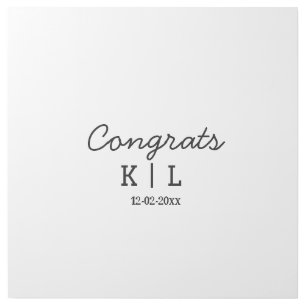 Simple minimal congrats add letters monogram date gallery wrap