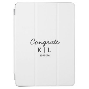 Simple minimal congrats add letters monogram date iPad air cover