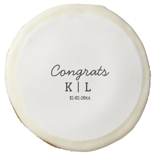 Simple minimal congrats add letters monogram date sugar cookie