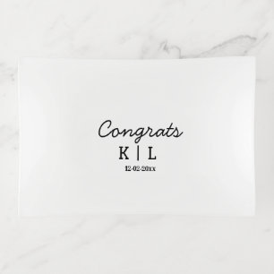 Simple minimal congrats add letters monogram date trinket tray