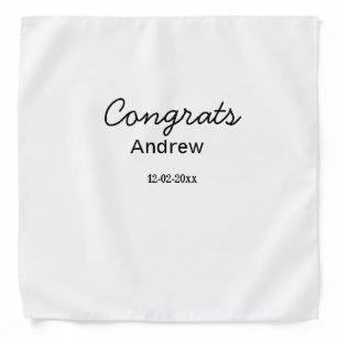 Simple minimal congrats add name date year graduat bandana
