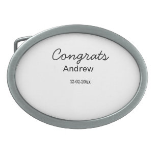 Simple minimal congrats add name date year graduat belt buckle