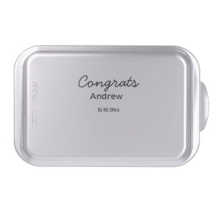 Simple minimal congrats add name date year graduat cake pan