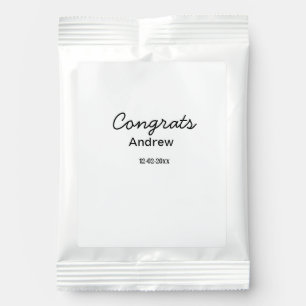 Simple minimal congrats add name date year graduat hot chocolate drink mix