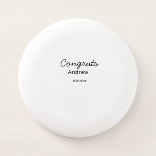 Simple minimal congrats add name date year graduat Wham-O frisbee