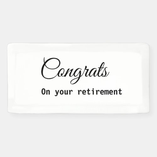 Simple minimal congratulating retirement name banner