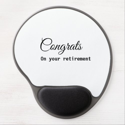 Simple minimal congratulating retirement name gel mouse pad
