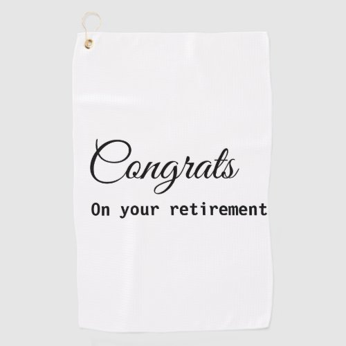 Simple minimal congratulating retirement name golf towel