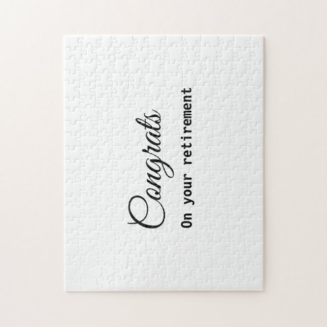 Simple minimal congratulating retirement name jigsaw puzzle (Vertical)