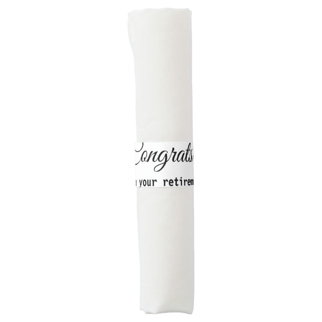 Simple minimal congratulating retirement name napkin bands (Front)