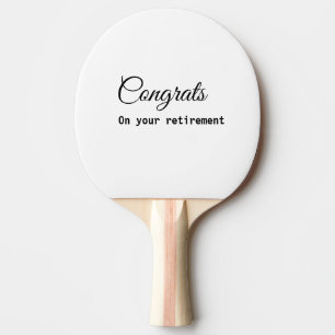 Simple minimal congratulating retirement name ping pong paddle