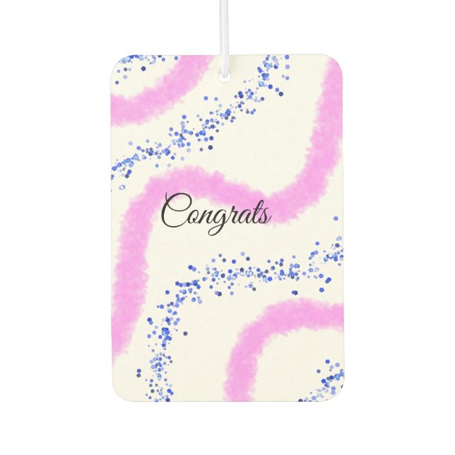 Simple minimal congratulations add your text name  air freshener (Front)