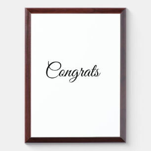 Simple minimal congratulations add your text name award plaque
