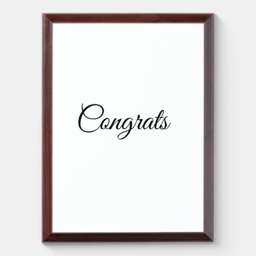 Simple minimal congratulations add your text name  award plaque