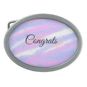 Simple minimal congratulations add your text name belt buckle