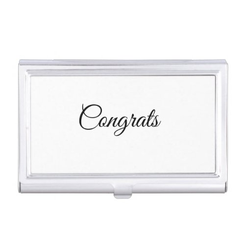 Simple minimal congratulations add your text name  business card case
