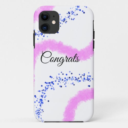 Simple minimal congratulations add your text name  iPhone 11 case