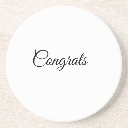 Simple minimal congratulations add your text name  coaster