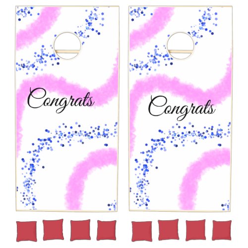 Simple minimal congratulations add your text name  cornhole set