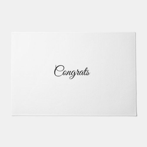 Simple minimal congratulations add your text name  doormat