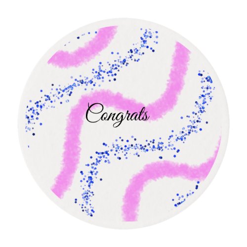 Simple minimal congratulations add your text name  edible frosting rounds