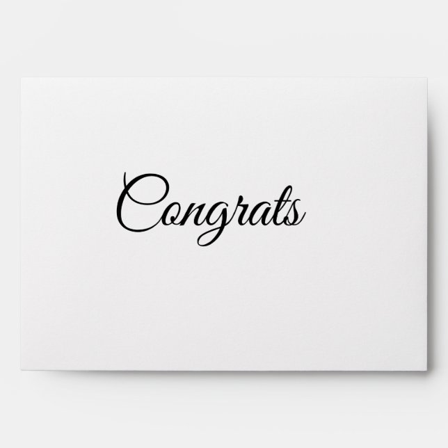 Simple minimal congratulations add your text name  envelope (Front)
