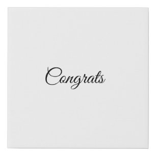 Simple minimal congratulations add your text name  faux canvas print