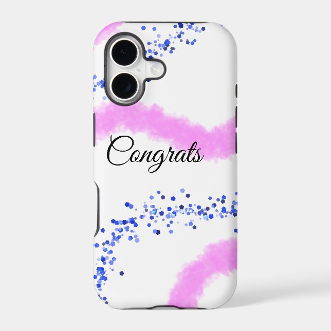 Simple minimal congratulations add your text name  iphone case (Back)