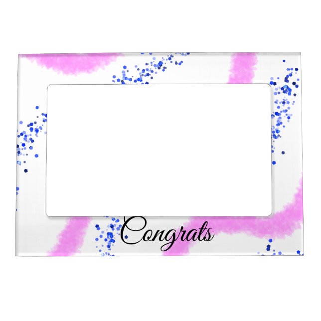 Simple minimal congratulations add your text name  magnetic frame (Front)