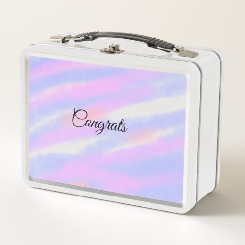 Simple minimal congratulations add your text name  metal lunch box