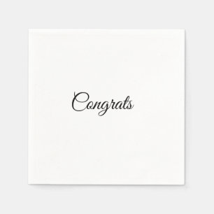Simple minimal congratulations add your text name  napkins