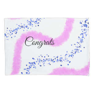 Simple minimal congratulations add your text name pillow case