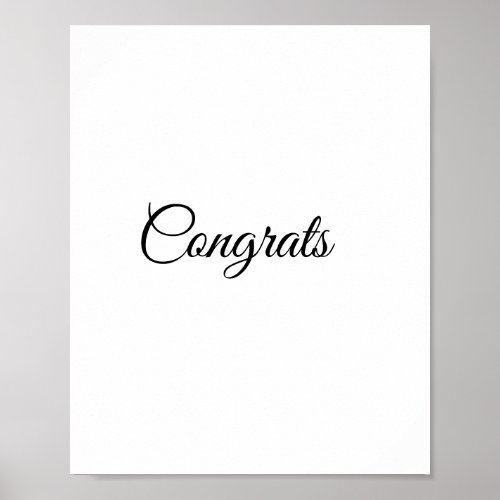 Simple minimal congratulations add your text name  poster