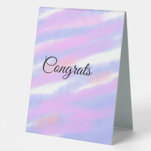 Simple minimal congratulations add your text name  table tent