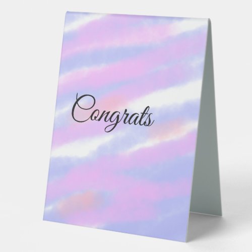 Simple minimal congratulations add your text name  table tent sign