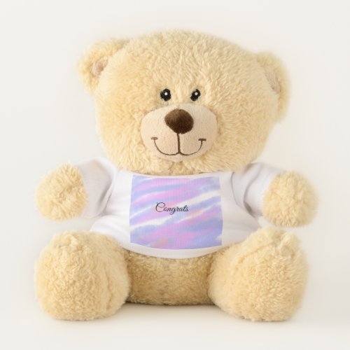 Simple minimal congratulations add your text name  teddy bear