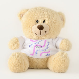 Simple minimal congratulations add your text name teddy bear
