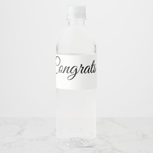 Simple minimal congratulations add your text name  water bottle label