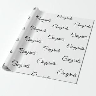 Simple minimal congratulations add your text name  wrapping paper