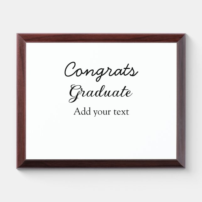 Simple minimal congratulations graduation add your award plaque (Horizontal)