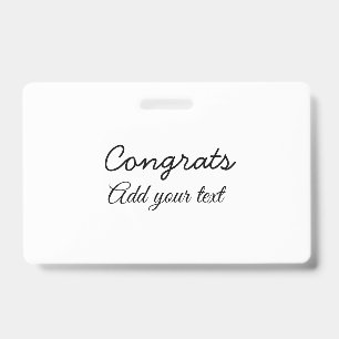Simple minimal congratulations graduation add your badge