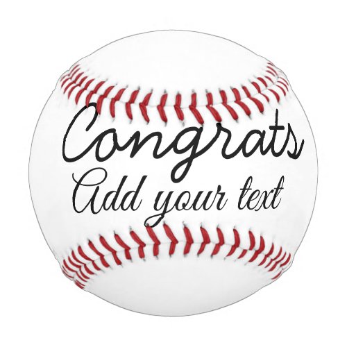 Simple minimal congratulations graduation add your baseball