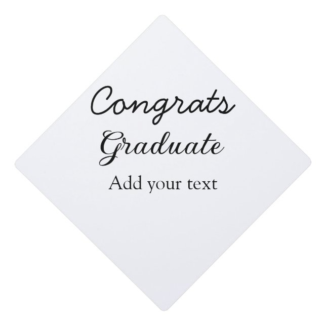 Simple minimal congratulations graduation add your cap topper (Front)
