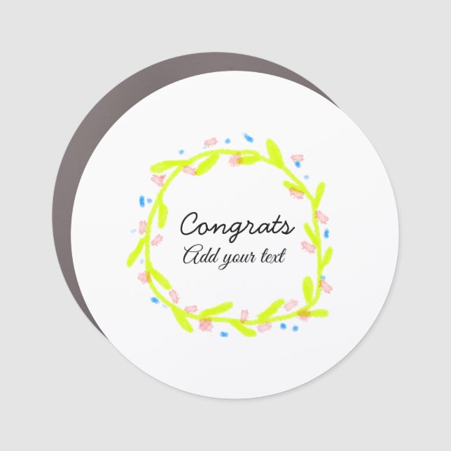 Simple minimal congratulations graduation add your car magnet (Front)