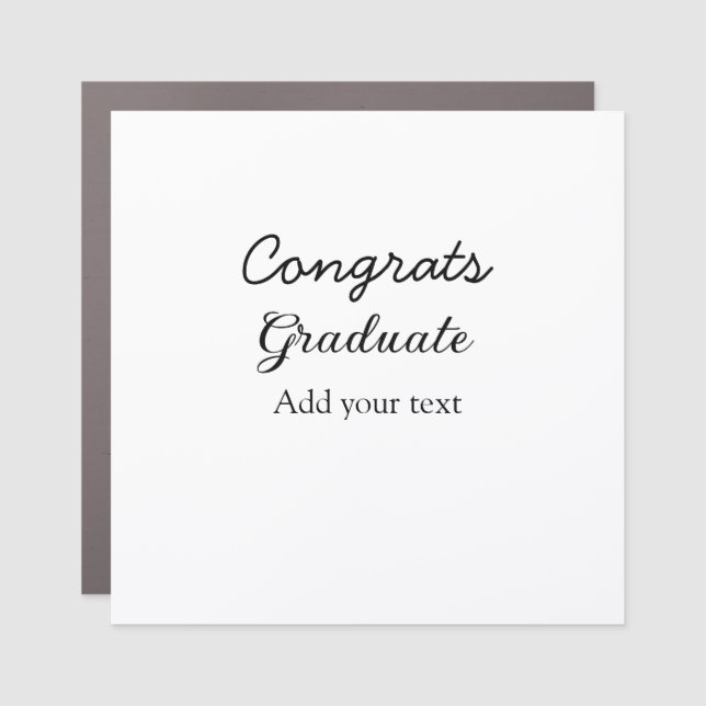 Simple minimal congratulations graduation add your car magnet (Front)
