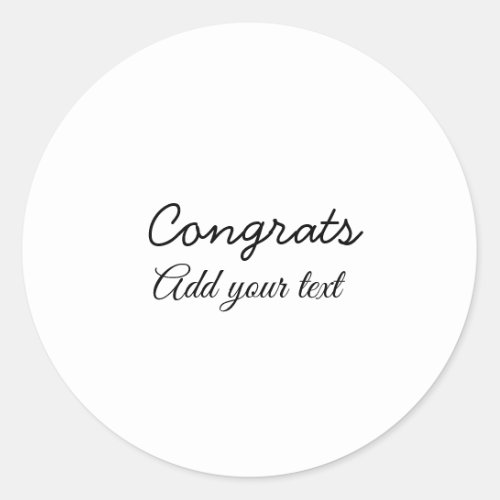 Simple minimal congratulations graduation add your classic round sticker
